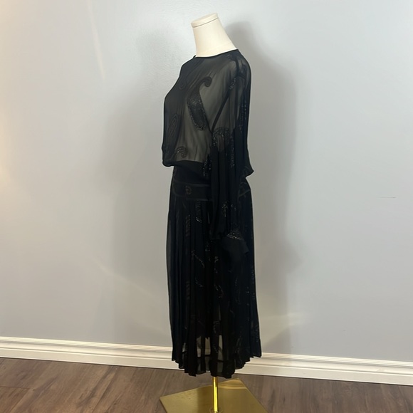 Albert Nipon Boutique Vintage Sheer Black Dress - Picture 8 of 17